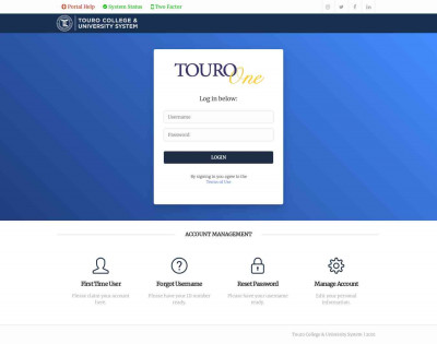 TouroOne Portal TouroOne Portal