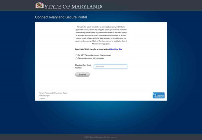 Connect Maryland Secure Portal Connect Maryland Secure Portal