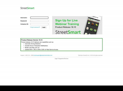StreetSmart - Customer Login StreetSmart - Customer Login