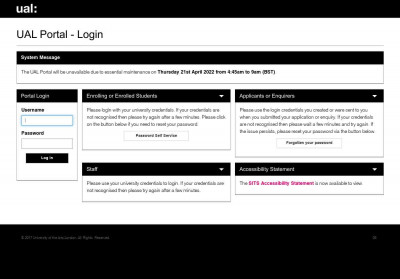 UAL Portal - Login UAL Portal - Login