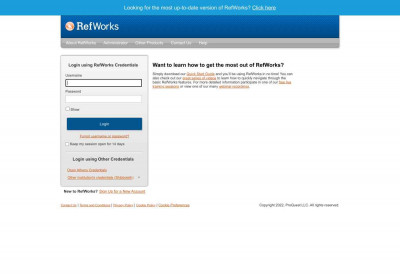 RefWorks Login RefWorks Login