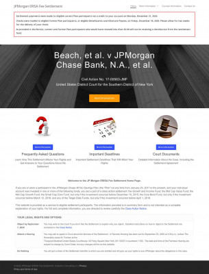 JPMorgan ERISA Fee Settlement: Home JPMorgan ERISA Fee Settlement: Home