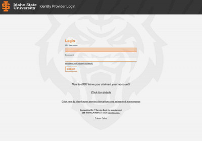 Identity Provider Login - Idaho State University Identity Provider Login - Idaho State University