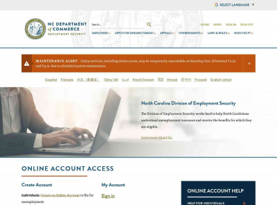NC Division of Employment Security :: Login - DES - NC NC Division of Employment Security :: Login - DES - NC