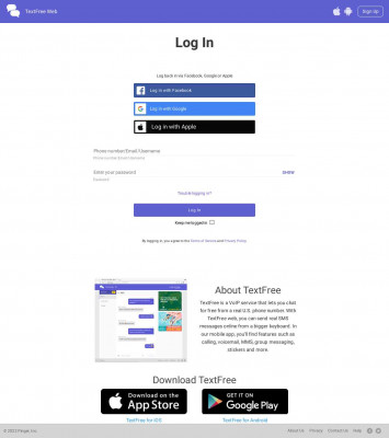 TextFree Web: Login TextFree Web: Login