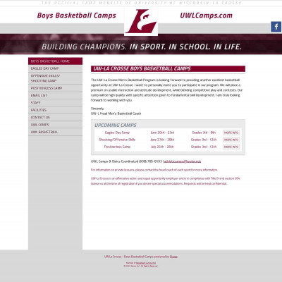 UW-La Crosse Boys Basketball Camps - UWL Camps UW-La Crosse Boys Basketball Camps - UWL Camps