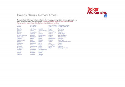 Baker McKenzie Remote Access Baker McKenzie Remote Access