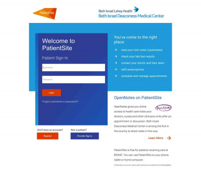 PatientSite - Beth Israel Deaconess Medical Center | Login PatientSite - Beth Israel Deaconess Medical Center | Login