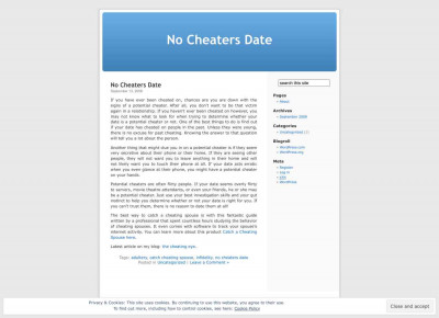 No Cheaters Date No Cheaters Date