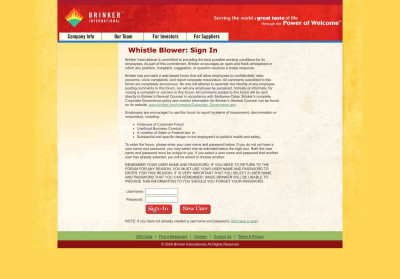 Whistle Blower: Create Username - Brinker International Whistle Blower: Create Username - Brinker International