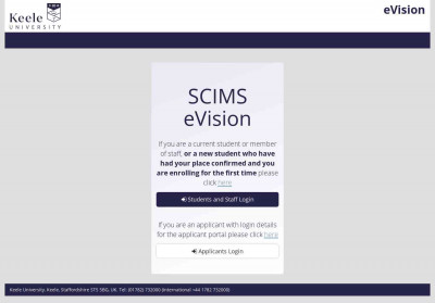 SCIMS eVision Portal SCIMS eVision Portal