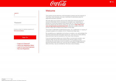 Registered Users Sign On - Coca-Cola Registered Users Sign On - Coca-Cola