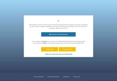 Log In - Your Cause + Good Done Great Log In - Your Cause + Good Done Great