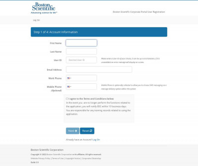 Step 1 of 4: Account Information - Boston Scientific Corporate ... Step 1 of 4: Account Information - Boston Scientific Corporate ...