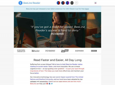 BeeLine Reader: making reading on-screen easier and faster. BeeLine Reader: making reading on-screen easier and faster.