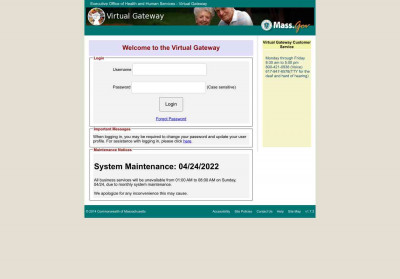 Virtual Gateway: Executive Office of Health and Human Services Virtual Gateway: Executive Office of Health and Human Services