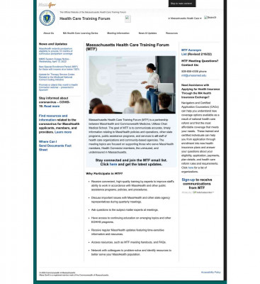 MassHealth - Massachusetts Health Care Training Forum (MTF) MassHealth - Massachusetts Health Care Training Forum (MTF)