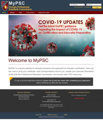 MyPSC account MyPSC account