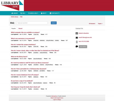 What is my username or my password? - CCAC Library - FAQ What is my username or my password? - CCAC Library - FAQ