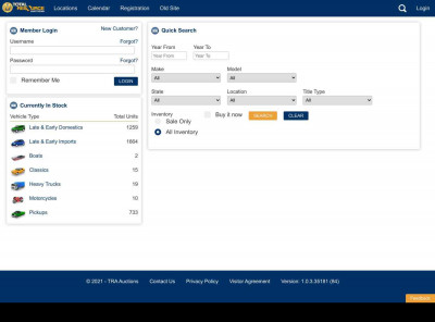 Member Login - TRA Auctions Member Login - TRA Auctions