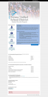 Fresno Unified School District Transcripts / Records Request Fresno Unified School District Transcripts / Records Request