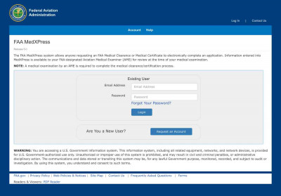 Login Page - FAA MedXPress - Federal Aviation Administration Login Page - FAA MedXPress - Federal Aviation Administration
