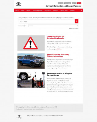 Toyota Service Information & Repair Manuals Toyota Service Information & Repair Manuals