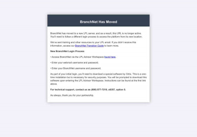 BranchNet Login BranchNet Login