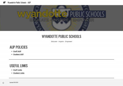 Student Links - Wyandotte Public Schools - AUP Student Links - Wyandotte Public Schools - AUP