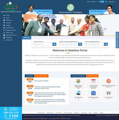Welcome to Telangana MeeSeva Portal... Welcome to Telangana MeeSeva Portal...