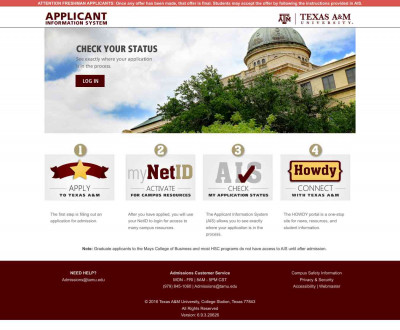 Applicant Information System - Texas A&M University Applicant Information System - Texas A&M University