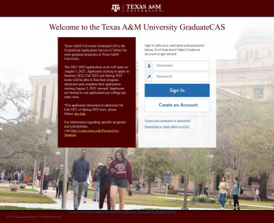 Texas A&M University | Applicant Login Page Section Texas A&M University | Applicant Login Page Section