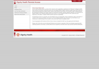 Dignity Health Remote Access home link divider email Dignity Health Remote Access home link divider email