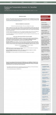 Roadrunner Transportation Systems, Inc. Securities Litigation Roadrunner Transportation Systems, Inc. Securities Litigation
