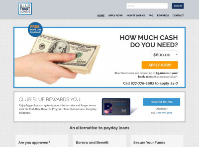 Blue Trust Loans: Payday Loan Alternatives Up to $3000 Blue Trust Loans: Payday Loan Alternatives Up to $3000