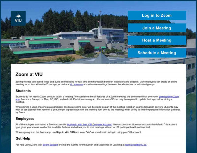 Zoom at VIU Zoom at VIU