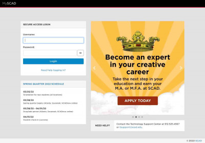 Secure Access Login - SCAD – Central Authentication Service Secure Access Login - SCAD – Central Authentication Service