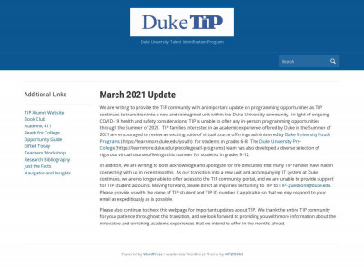 Duke TIP Content – Duke Talent Identification Program Duke TIP Content – Duke Talent Identification Program