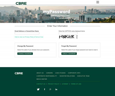 CBRE Password Reset CBRE Password Reset