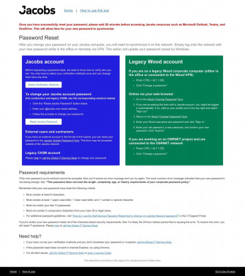 Password reset tool - Jacobs Password reset tool - Jacobs