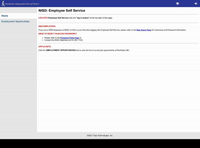 NISD: Employee Self Service NISD: Employee Self Service