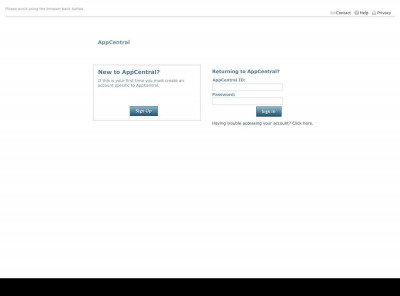 Create an account - AppCentral Applicant Guide Create an account - AppCentral Applicant Guide