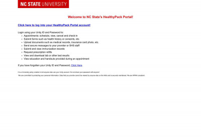 NC State's HealthyPack Portal! NC State's HealthyPack Portal!