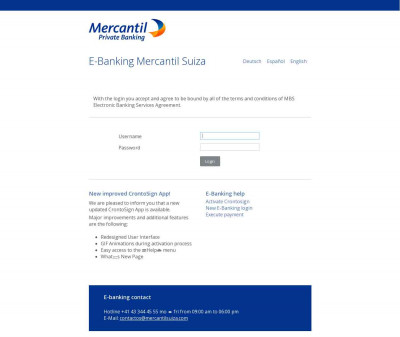 Mercantil Bank (Schweiz) - Login Mercantil Bank (Schweiz) - Login