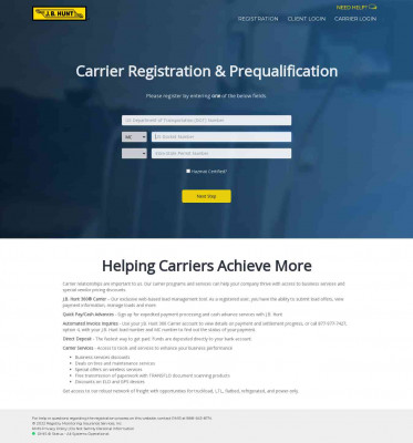 J.B. Hunt - Carrier Registration & Prequalification J.B. Hunt - Carrier Registration & Prequalification