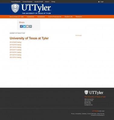 THE UNIVERSITY OF TEXAS AT TYLER THE UNIVERSITY OF TEXAS AT TYLER