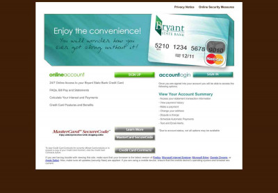 Login or Register New User - Bryant State Bank Credit Card Login or Register New User - Bryant State Bank Credit Card