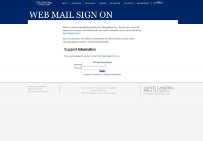 Web Mail Sign On | Villanova University Web Mail Sign On | Villanova University