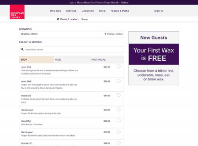 waxcenter - Online Booking - European Wax Center waxcenter - Online Booking - European Wax Center