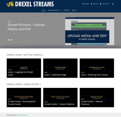 Learn - Institution Page - Drexel Streams - Kaltura Learn - Institution Page - Drexel Streams - Kaltura